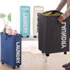 Large Capacity Laundry Basket with Wheels Yoga Mat Storage Basket Foldable Multifunctional Waterproof Dirty Clothes Storage Bag