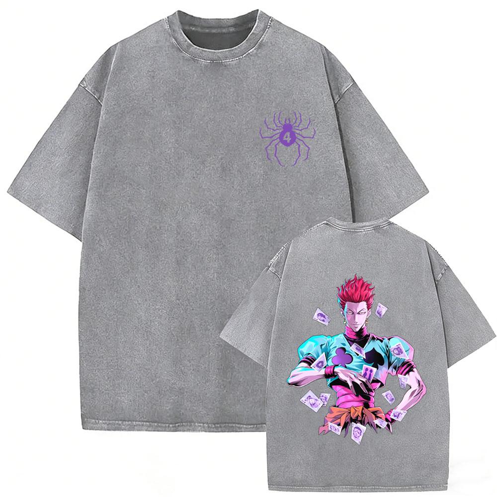 Washed Vintage Anime Hunter X Hunter T-shirts Manga Gon Freecss Graphic T Shirts Men Women Retro Cartoon Oversized Streetwear