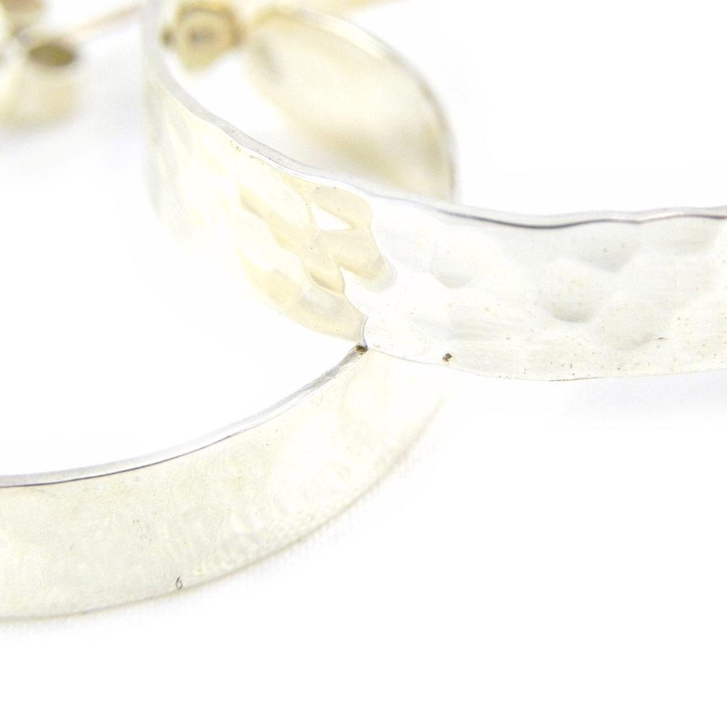 Les Trésors De Lily [G2076] - Silver 'Cleopatra' Hoop Earrings 3 Cm