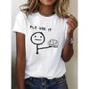 Lustiges T-Shirt Humorvoll "BITTE BENUTZEN" Gehirn-Aufdruck Kurzarm-T-Shirt Kleidung Top Tee Sommer Damen Mädchen Shirt