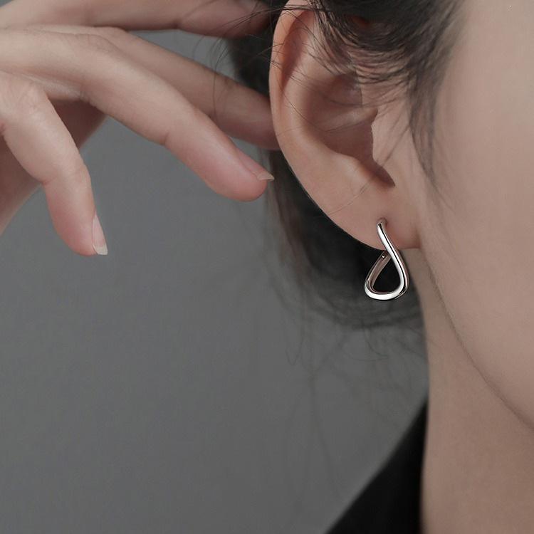 925 Silber Nadel Creolen Ohrstecker 2022: Stilvolles Design für Damen, Hochwertiger Nischenreiz