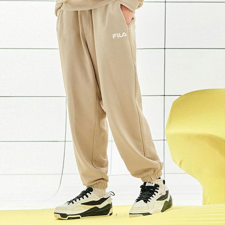 FILA Casual Pants Men's Earth Yellow Khaki Thickened Cuffed Pants F51M249699F-LK-