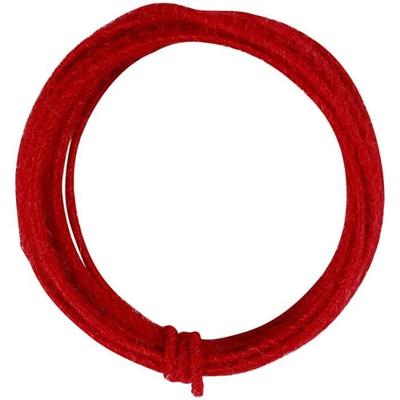 Verstärkte Juteschnur - Farben nach Wahl - 2 mm - 3 Meter - Rot - Strapazierfähig - Flexibel