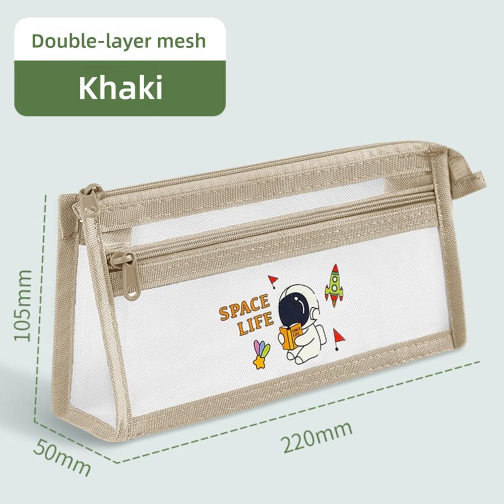 Transparent Pencil Case Mesh Stationery Bag Durable Stationery Storing Bag  Students