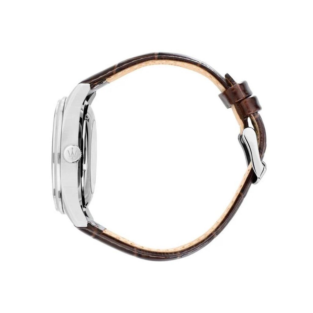 Maserati Sorpasso Open Heart Leather Strap Brown Dial Quartz R8821124002 100M Men's Watch