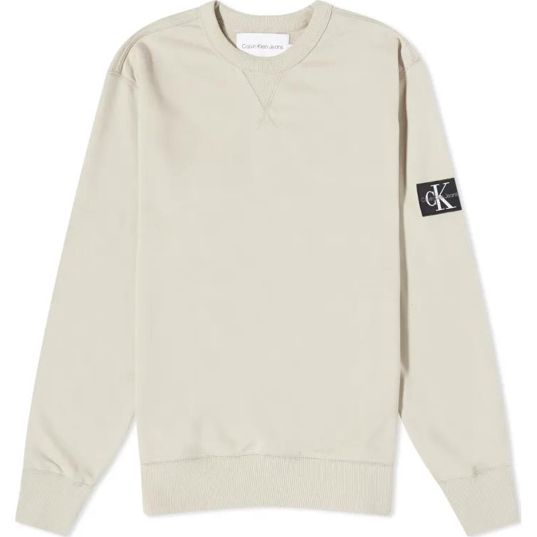 

Calvin Klein Solid Logo Round Neck Pullover Long Sleeve Sweatshirt Men sweatshirt Gray-Brown J30J323426-PED L
