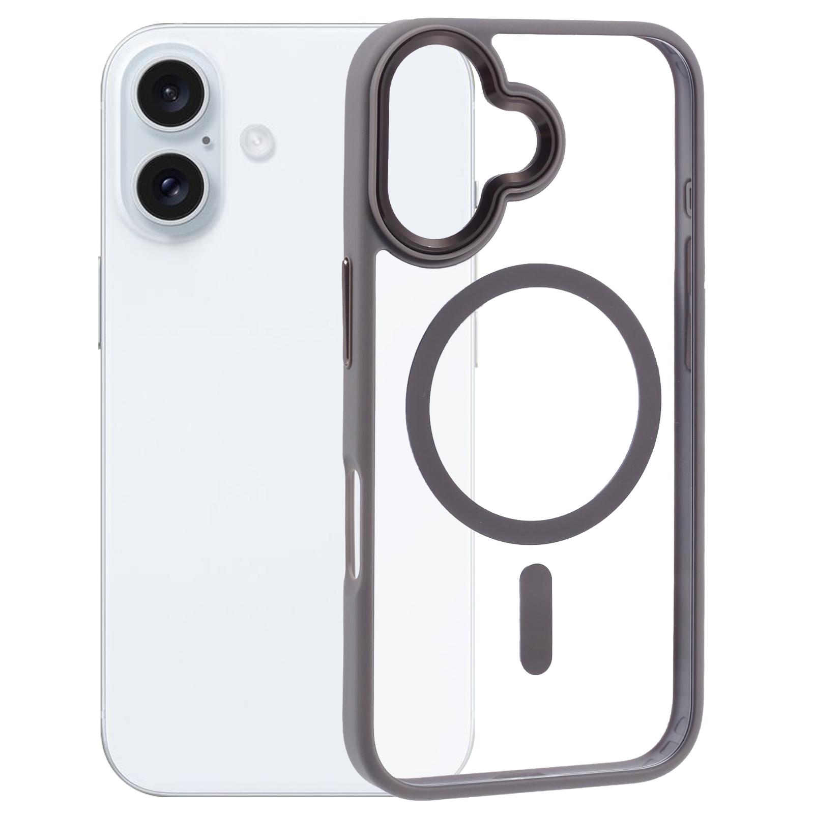 

For iPhone 16 Plus Case Drop-Proof PC+TPU Phone Cover Compatible with MagSafe D
