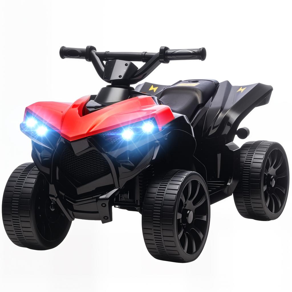 Kids Electric Quad 6V Kids Quad with Forward, Reverse Function, Music, LED Headlights Red