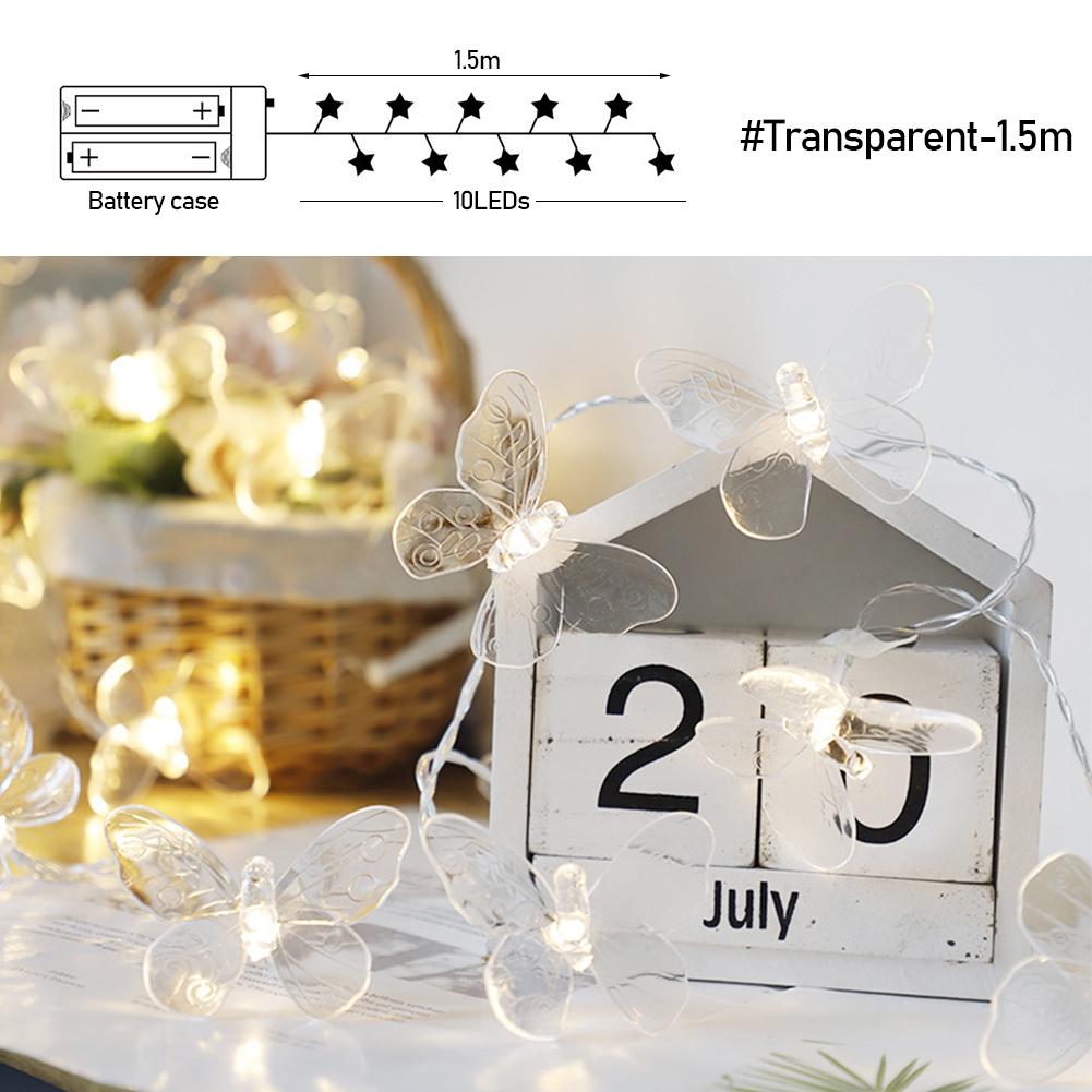 10/20 LEDs Butterfly Light String Led Fairy Light 1.5/3m Battery Holiday Garland for Christmas Wedding Festival Party Decoration