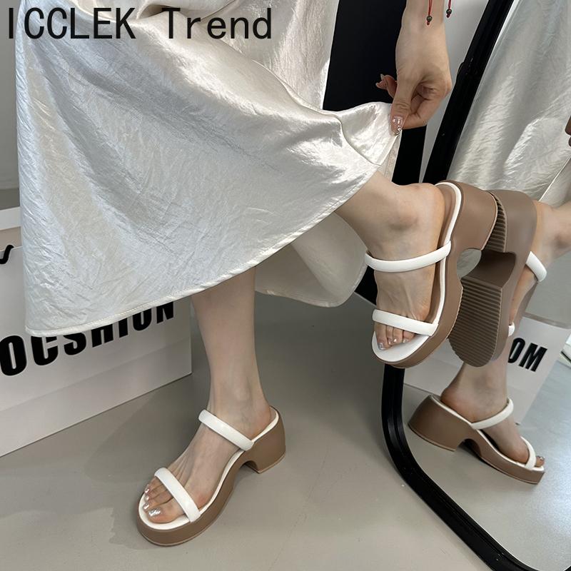 New Summer Open Toe Women's Slippers Fashion Ladies Outdoor Thick Bottom Dress Slide Sandals