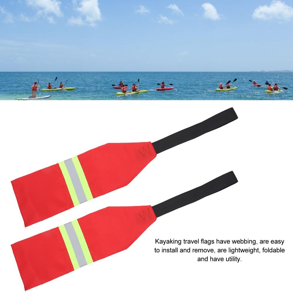 2PCS Oxford Fabric Kayak Warning Flag Red Kayak Towing Flag Portable Kayak Travel Flag for Kayaking