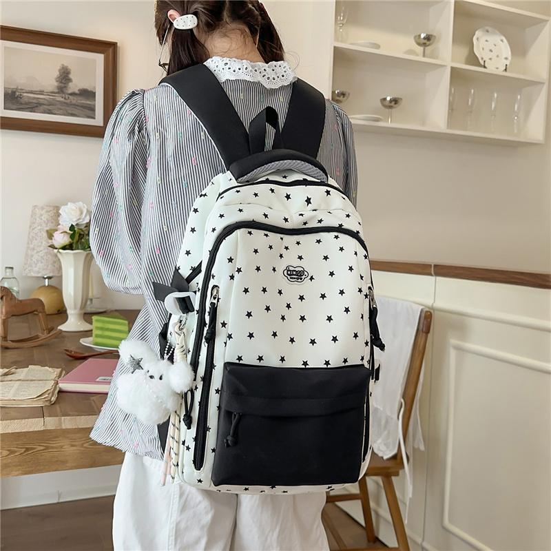 Color Block Women's Backpack Student's Lightweight Commuter Schoolbag