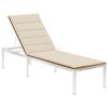 Day and Night - Day and Night Lounger with Cushion Solid Acacia Wood and Stainless Steel