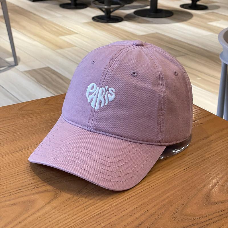 Casual Cotton Baseball Cap With Heart Paris Embroidery For Summer And Spring Seasons