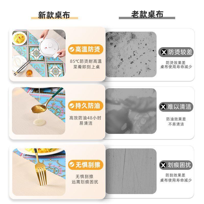 Nordic Minimalist Table Mat Household Coffee Tablecloth Pvc Tablecloth  Waterproof Oil Proof Instagram Style Tablecloth