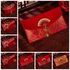 Premium Brocade Red Envelopes Exquisite Tassel Elegant Fan Decor Spring Festival Hongbao Soft Texture Reusable Cloth