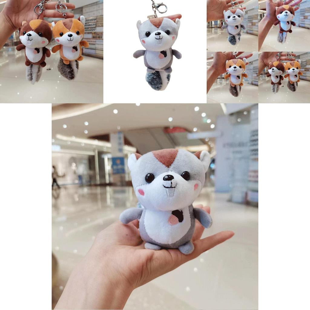Adorable Plush Squirrel Keychain Cute Stuffed Animal Doll Gift Machine Toy