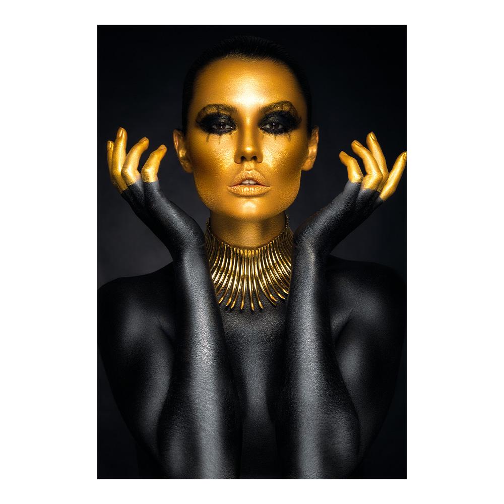 Black Gold Nude Sexy Woman Canvas Paintings On the Wall Art Posters And Prints Gold Face Girl Art Picture Home Wall Decor Cuadro