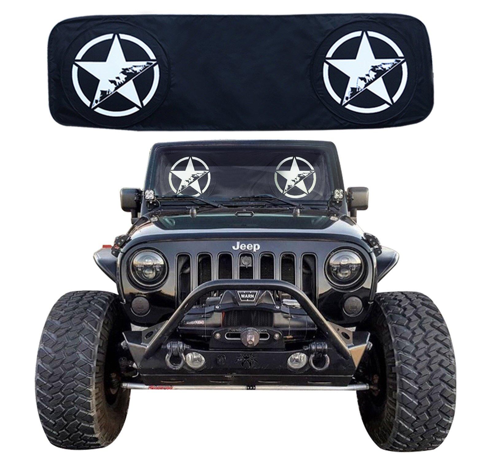 

RoRex Jeep Wrangler Accessories JK TJ LJ YJ Windshield Sunshade for All Year Wrangler серебряный