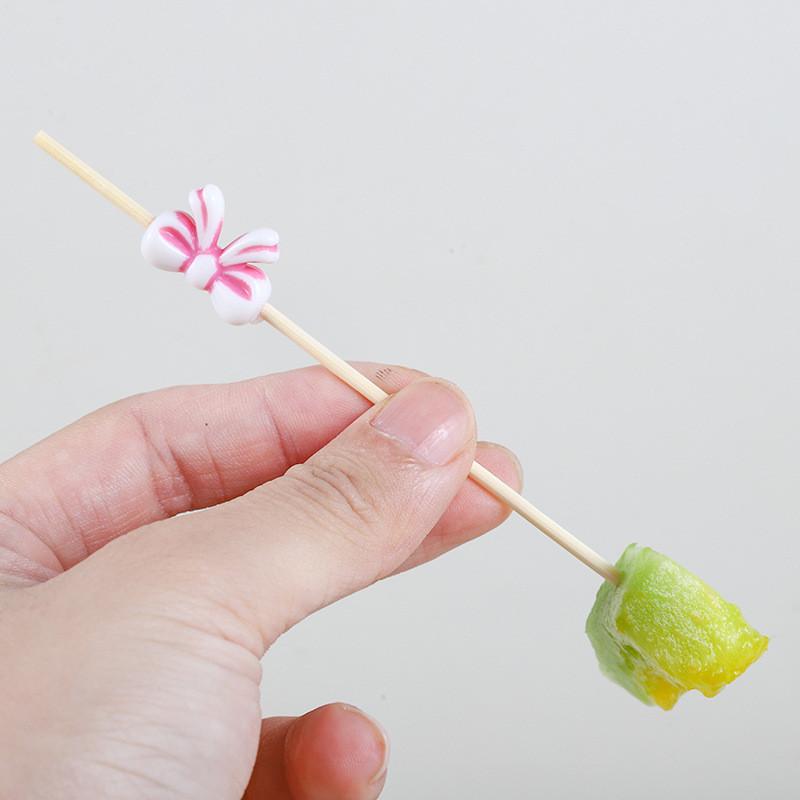 100Pcs Butterfly Disposable Bamboo Skewers Food Cocktail Picks Buffet Fruit Cupcake Fork Sticks Party Table Decoration Supplies