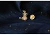 Bo Xin Yun Cute Bunny Zircon Pearl Brooch – Cartoon Rabbit Anti-Exposure Collar Pin