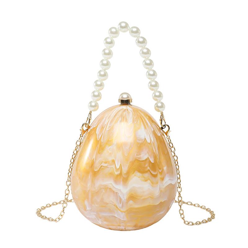 Bag Bag Women's Bag 2025 New European and American Fashion Personality Acrylic Goose Egg Bag Beaded Handbox Bag Tide