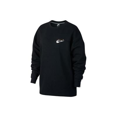 Bright Logo Knit Crewneck Sweatshirt Women Sweatshirt Black AJ0093-010