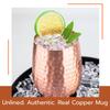 Handgefertigter Reinkupferbecher 450ml Luxus Kupfer Martell Cocktail Whiskey Tassen Wasserbecher Trinkgeschirr für Wasser Milch Kaffee Küche Bar