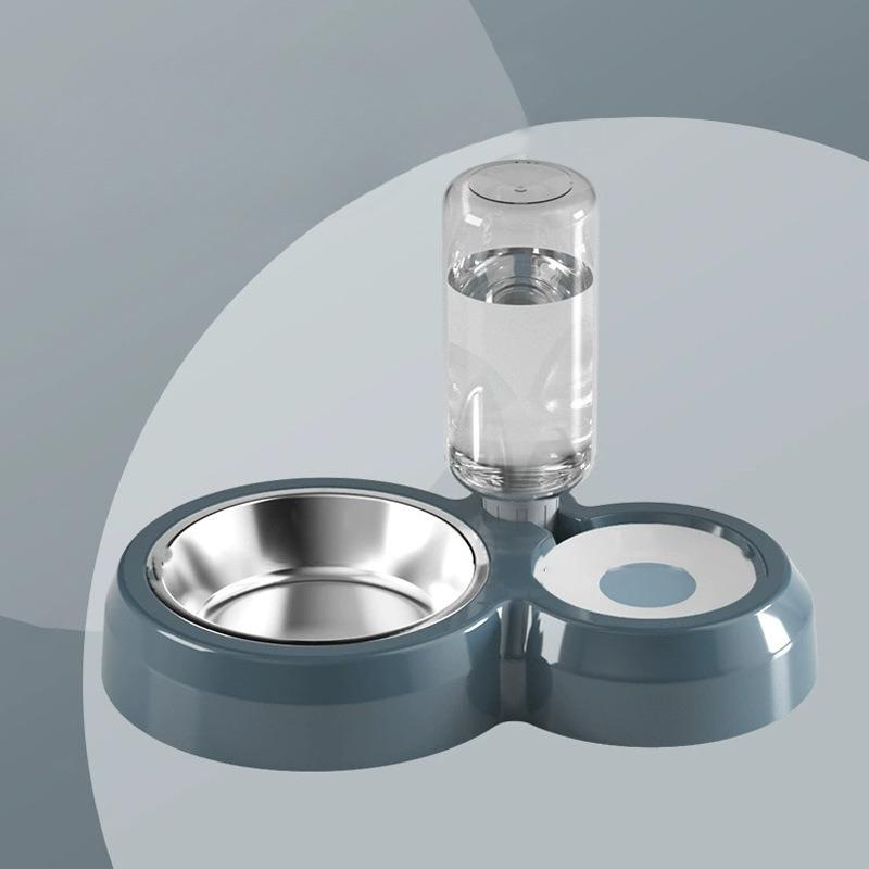Dual Automatic Pet Feeder Bowl For Dogs And Cats Non Spill Plastic Water And Food Dispenser With Stand KTY
