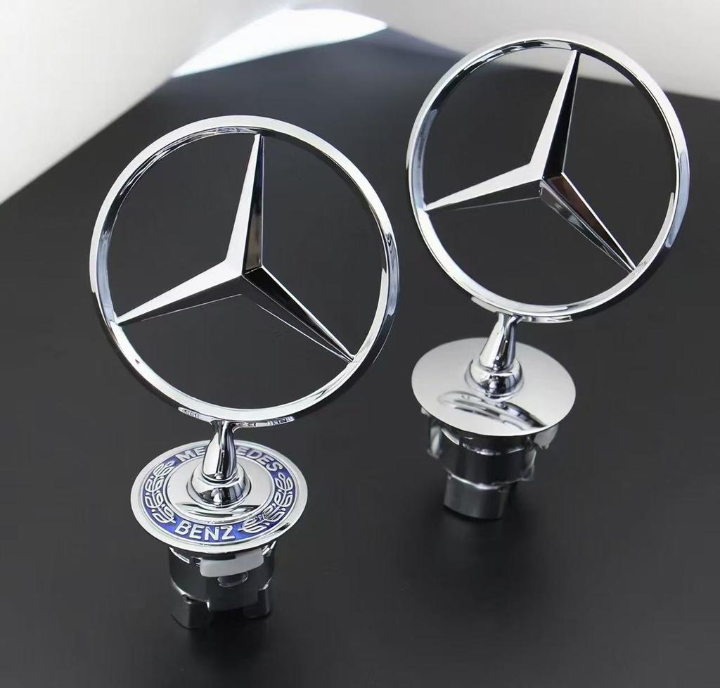 CRI1ZZX Car Bonnet Label Badge 3D Star Zinc Alloy Car Front Hood Emblem Mercedes Benz W203 W204 W205 W206 W212 W213 W222 W223 E300 1