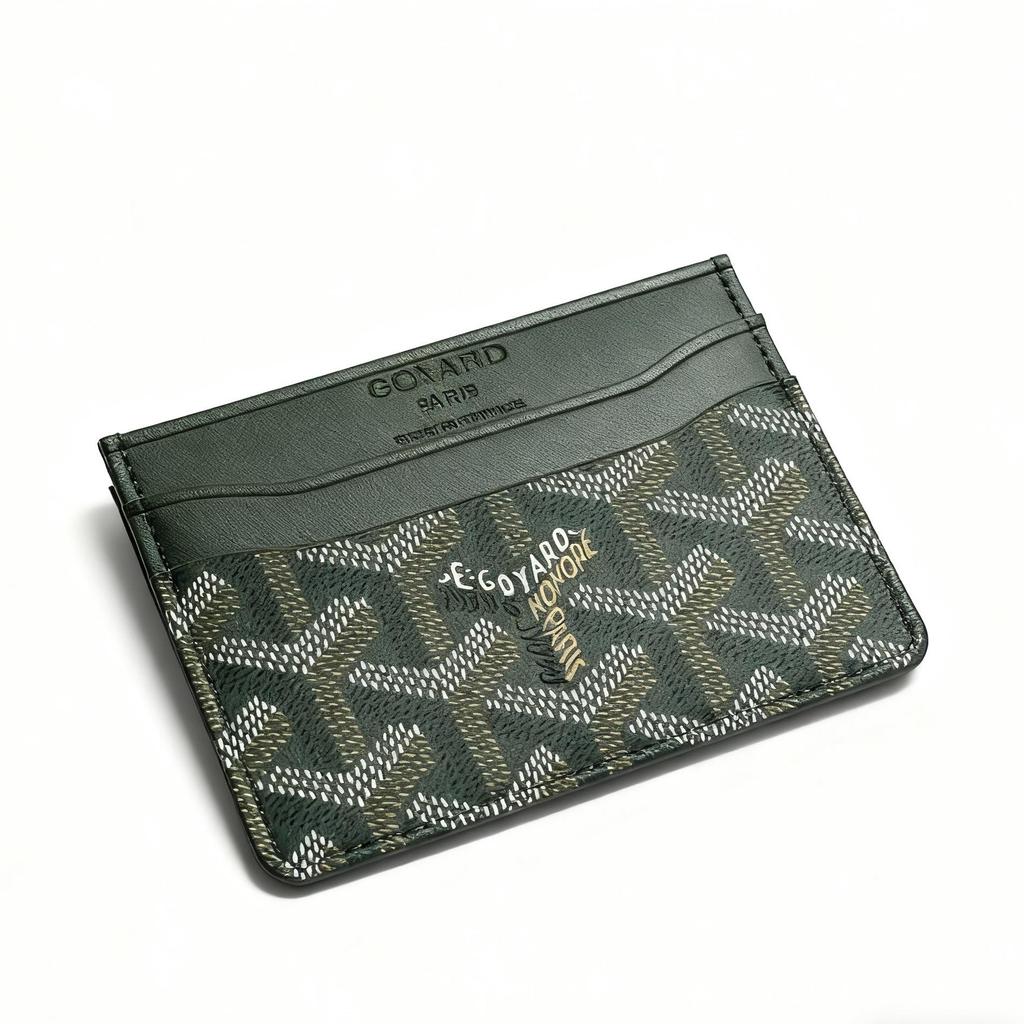 Goyard Goya Mały Wizytownik: Ultracienki portfel na karty z nadrukiem w pepitkę dla kobiet
