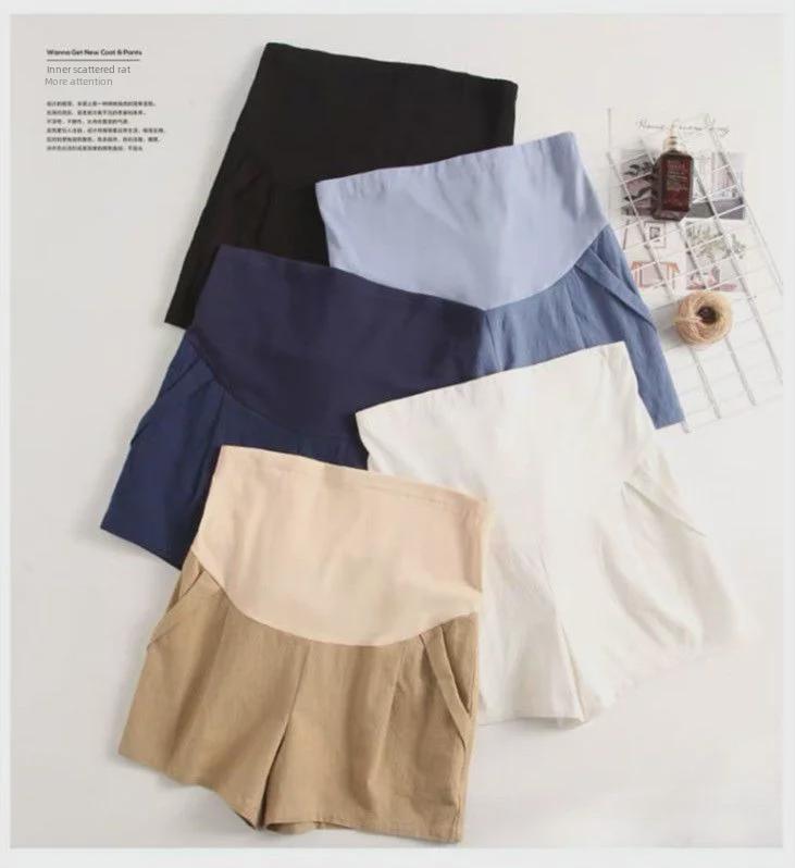 Summer Maternity Loose Fit Three-Quarter Leggings: Fashionable, Casual Shorts