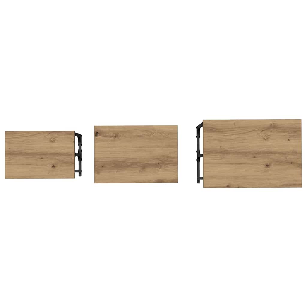 Nesting Coffee Tables 3 pcs. Artisan Oak 50.5 x 35 x 53 cm