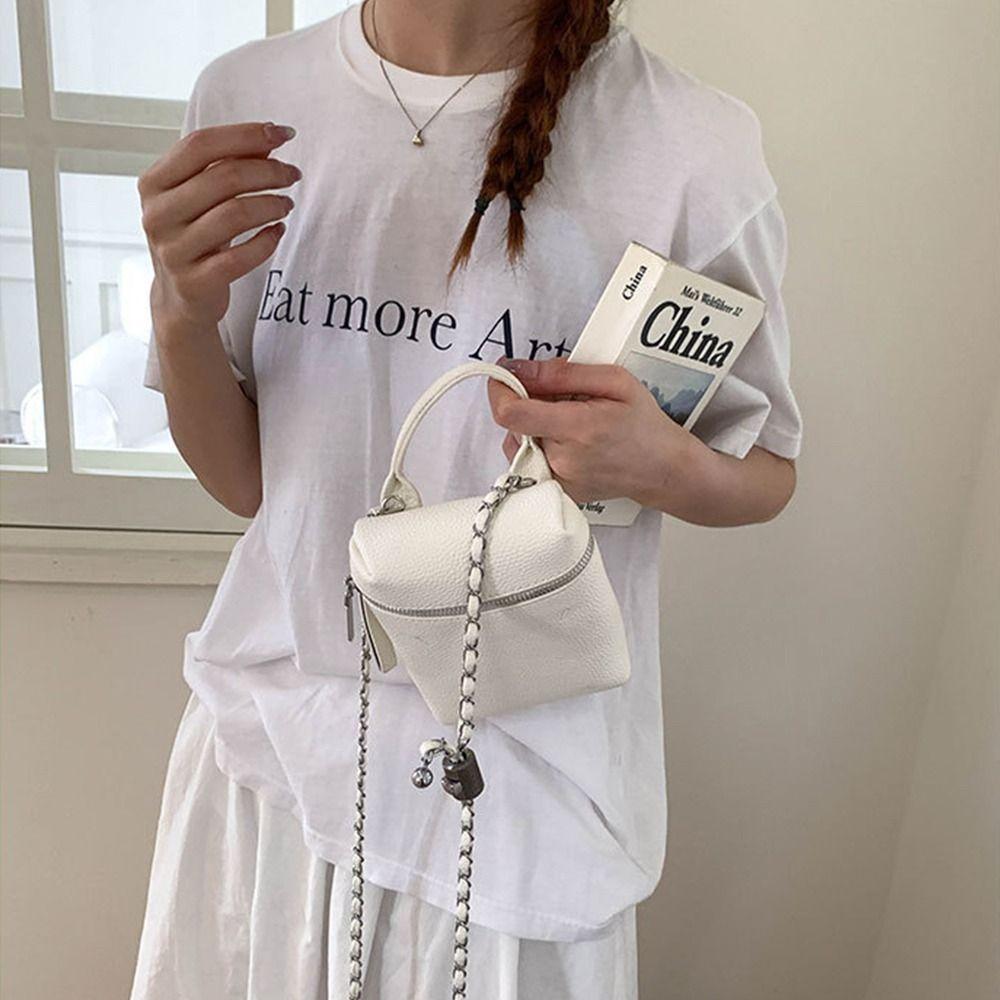 Small Leather Square Bag Korean Women’s Handbag Fashion Single Shoulder Bag  Lady