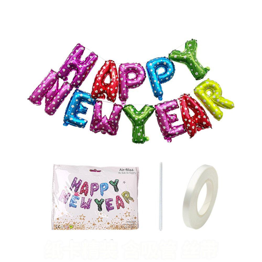 Happy New Year 2025 Alphabet Balloons Holiday Ornaments New Year Decoration Colorful Foil Balloons Party Supplies Inflatable