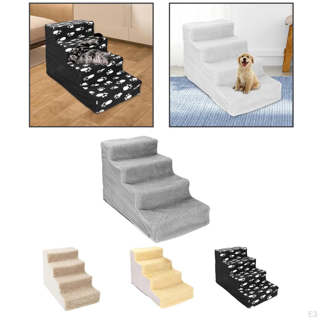 Dog Stairs Ladder Ramp Climbing, Soft Cover, Comfortable Removable Stairs, Washable Step Pet