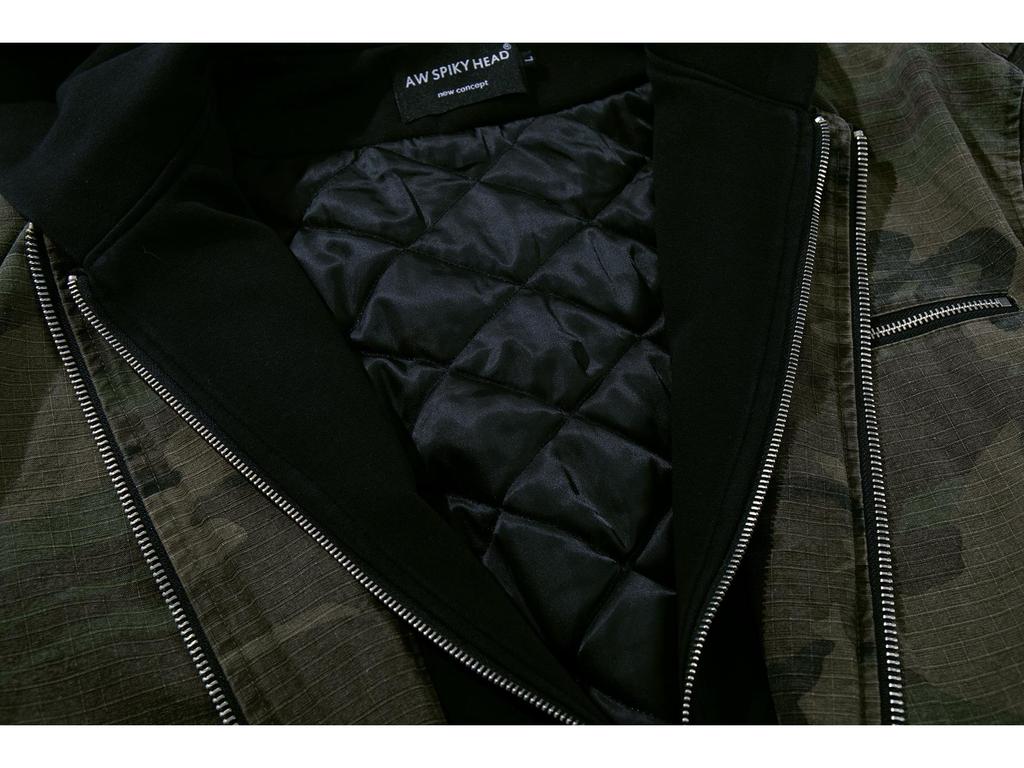 2025 Winter Men's Camouflage Cotton Pilot Jacket - Motorcycle Style Two-Piece Baseball Coat