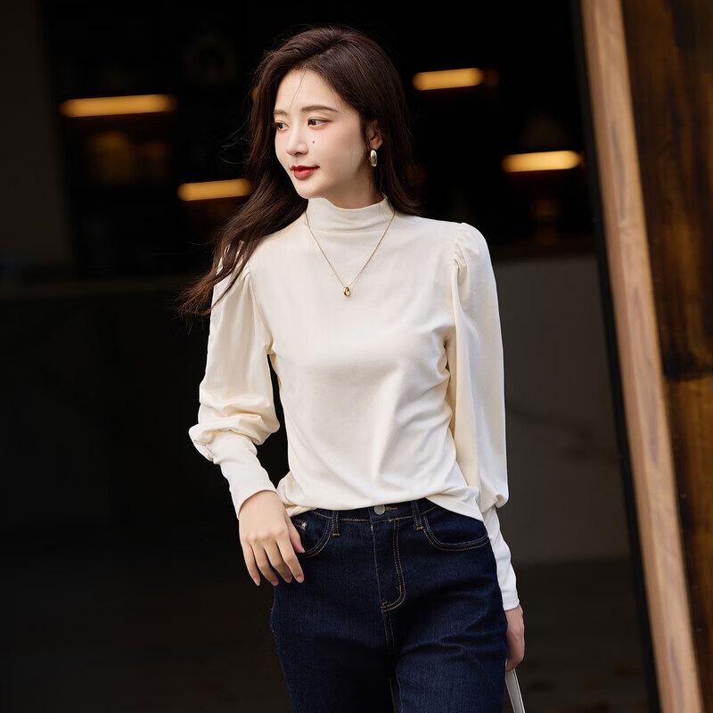 Women s Basic Mock Neck Long Sleeve Top M