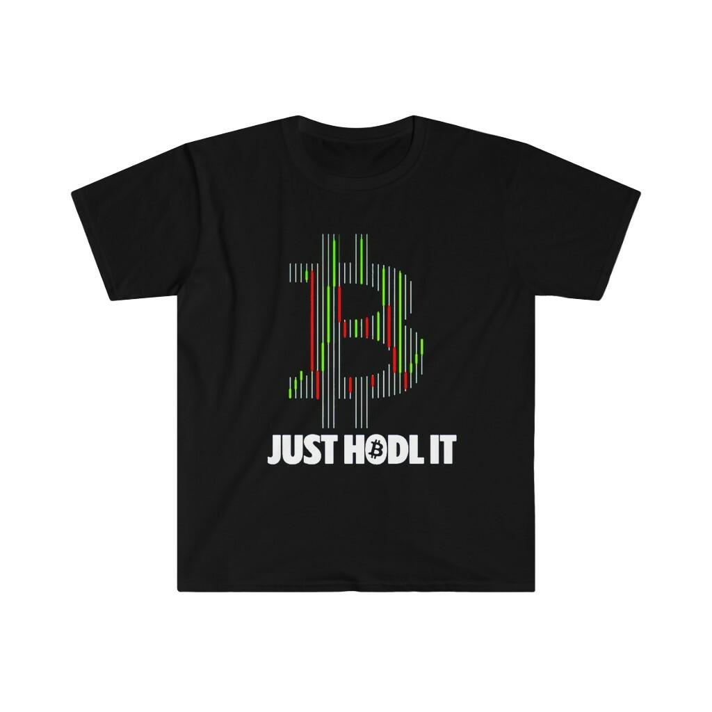 Bitcoin Shiba Inu Doge Stock Market Crypto Coin Cryptocurrency Just Hodl T-Shirt XL