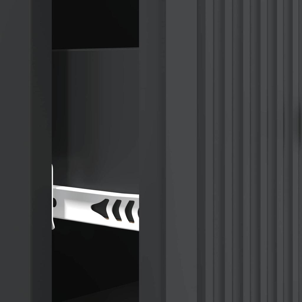 Black Drawer Cabinet 33 x 34.5 x 90 cm Engineered Wood