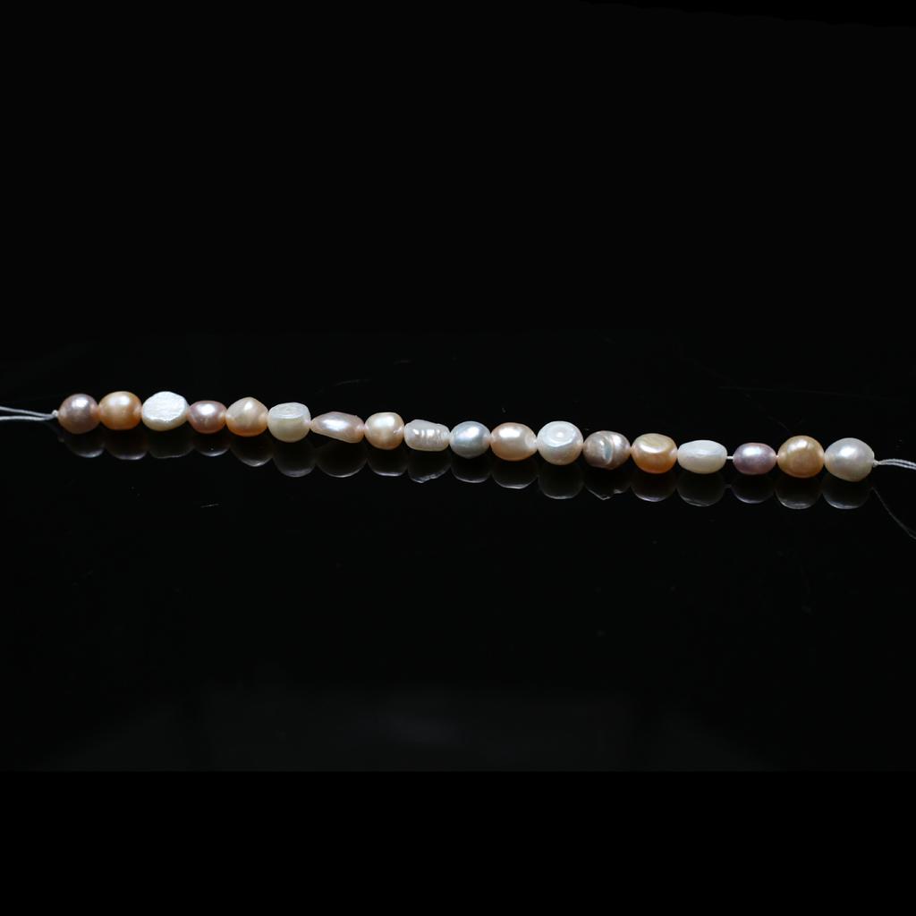 1String, Artificial Pearl Beads 9-10mm, Fashion Handmade Two-sided Light Straight Hole Beads for Jewelry Making DIY Necklace Bracelet Accessories 18cm