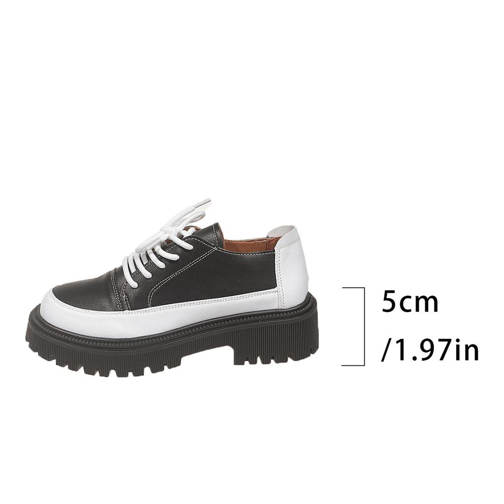 Plus Size Shoes for Women 35-43 Autumn Fashion Lace Up Round Toe Platform Wedges Comfortable Non-slip Flats Zapatos De Mujer