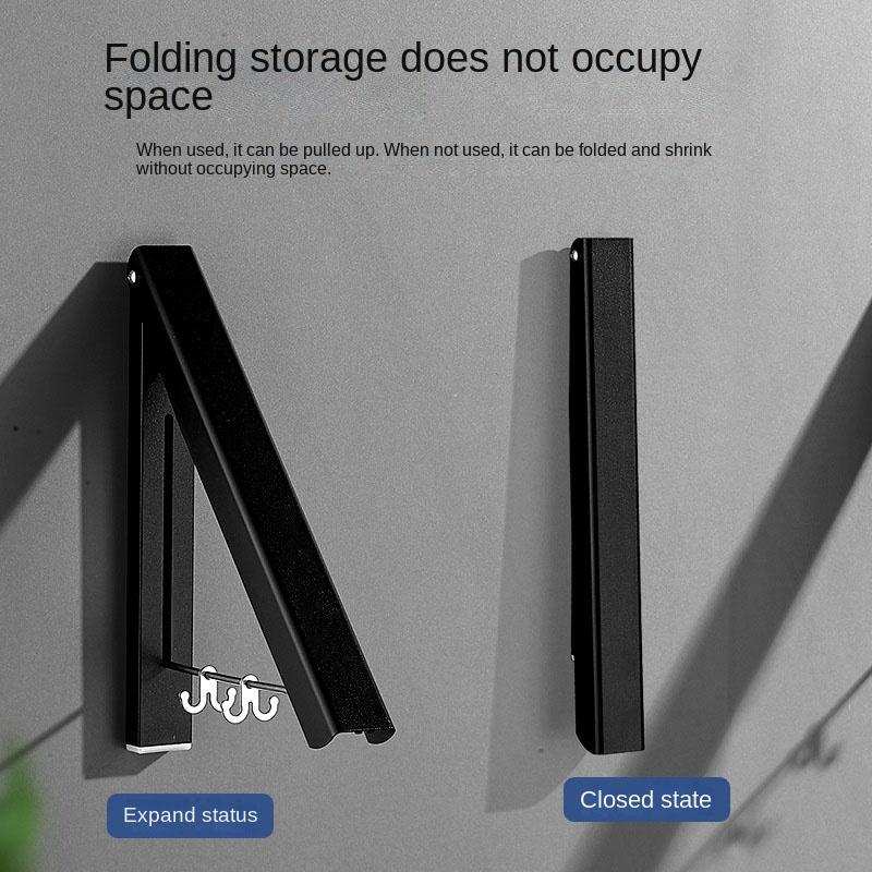 Rufe pliabile pe perete Tijă de uscare Balcon în aer liber Umerașe invizibile Spațiu Suport pentru haine din aluminiu Accesorii pentru baie pentru acasă