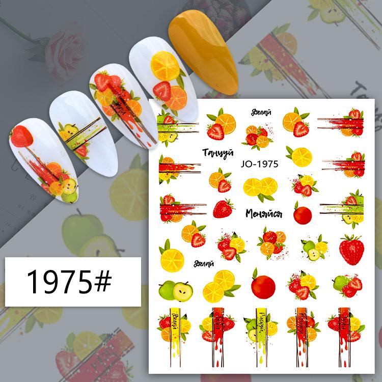 Fruit Series Nail Art Stickers: Lemon, Pineapple, Watermelon, Banana, Strawberry
