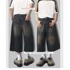 Herren Denim Jeans Cropped Hosen Mittlere Taille Knielang Lässig Locker Sommer Kurzer Stil Hohe Qualität Personalisierbar Waschbar Streetwear Kleidung