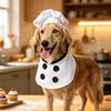 New Dog Chef Hat Costume Funny Kitchen Role Play Outfit Halloween Christmas Cosplay Clothes for Small Medium Dogs