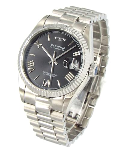 МУЖСКИЕ часы TECHNOS, Нержавеющая сталь, Черный, TASM921ASB [Параллельный импорт]