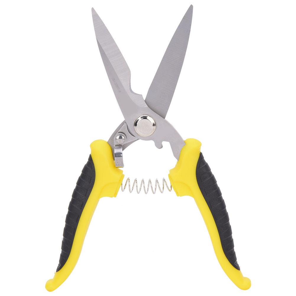 

Scissors Multifunctional Industrial Stainless Steel Yellow Black Handle Electrician Hand Tool