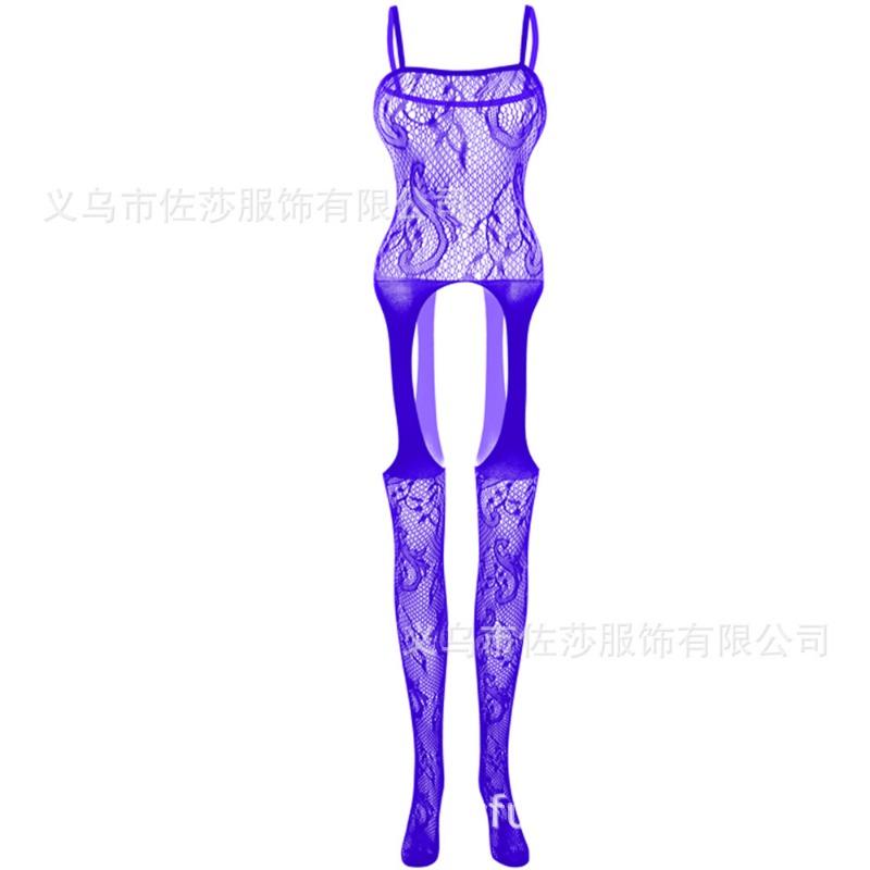 Sex Underwear Black Large Size Sexy Suspender One-piece Sexy Jacquard Open-file Mesh Suit