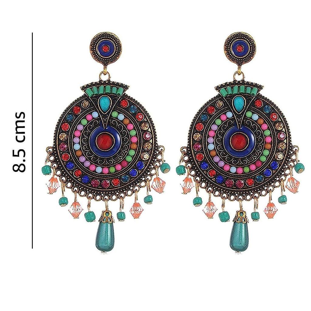 YouBella Jewellery Böhmische mehrfarbige Ohrringe für Mädchen und Frauen